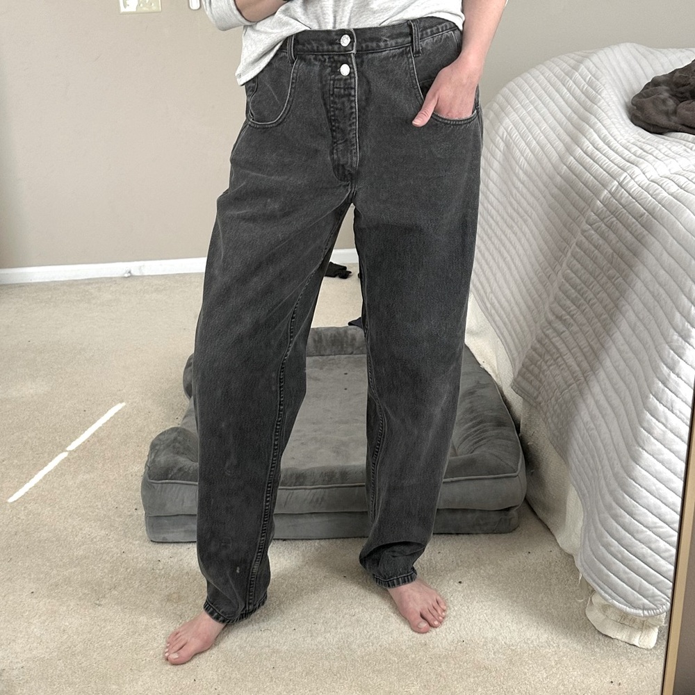Vintage 90s Guess faded black wash denim - size 36 - see below for more details